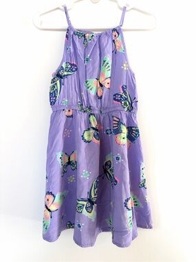 Lilac Purple Butterfly Print Dress